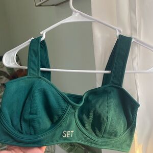 SET Active Teal Ribbed Bralette